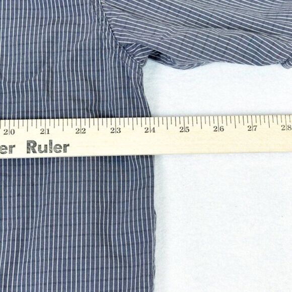 Vintage 90s Levi's Silvertab Shirt Large Grey Button Front Pocket Stripe - Picture 6 of 7